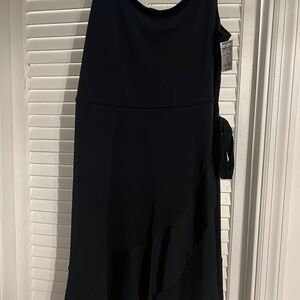 SO One Shoulder Black Dress